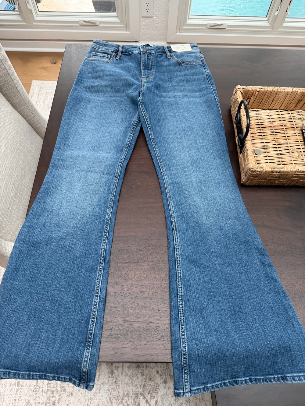 Abercrombie & Fitch Medium Blue Flared Jeans — Women’s Wide Leg